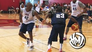 Kyrie Irving Crosses Kobe Bryant Throwback USA Scrimmage Highlights [upl. by Eatnoj]