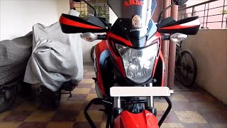 Honda Hornet 160R RED HandGuard Modification 2018 [upl. by Giarc378]