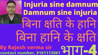 Injuria sine damnumdamnum sine Injuria बिना हानि के क्षति बिना क्षति के हानि भाग4 [upl. by Valencia]