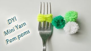 DIY Mini Yarn POM POMs with your Hands and a Fork  Cute Easy and FUN video tutorial [upl. by Far185]