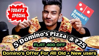 5 DOMINOS PIZZA👉₹25 में 😋🍕🔥Dominos pizza offerDominos pizza offers for todaydominos coupon code [upl. by Amsden969]