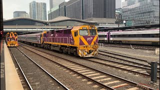 VLine N452 Rural City of Wodonga Departing Southern Cross Station to Warrnambool  Leslie RS5T HORN [upl. by Eenahc]