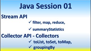 Java Session 01 Stream API filter map reduce Collector API  toList toSet toMap groupingBy [upl. by Ailemrac909]