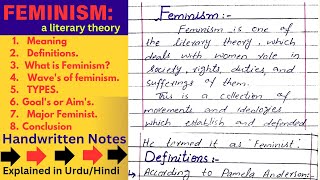 Feminism in literary theory Feminist TheoryWaves and types of feminism [upl. by Rida]