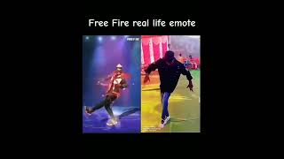 Real life in free fire emote🤗🌍 sayim10freefire freefireshorts viralshorts tranding shorts [upl. by Adnohsat]