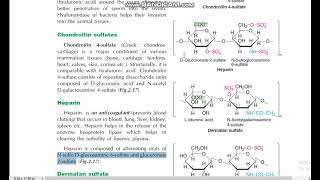 Mucopolysachharides structure of Chondroitin sulfates Heparin Dermatan sulfate Keratan sulfate DMLT [upl. by Carlie735]