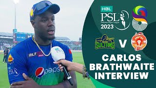 Carlos Brathwaite Interview  Multan Sultans vs Islamabad United  Match 7  HBL PSL 8  MI2T [upl. by Enrica120]