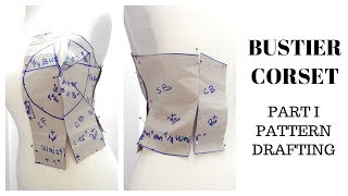 How to Draft Pattern  BustierTubeCorsetStrapless Bodice [upl. by Lapides985]