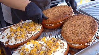 하루 세번 줄서서 사먹는 크림듬뿍 맘모스빵 Big Size Cream Mammoth Bread Streusel Bread  Korean street food [upl. by Greeley]