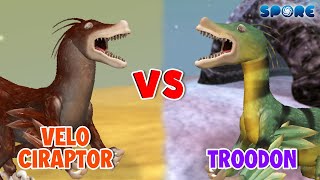 Velociraptor vs Troodon  Desert Dino vs Tundra Dino S1E7  SPORE [upl. by Sula175]