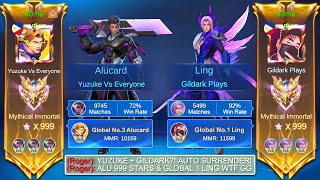 I FINALLY MET BEST JUNGLER IN THE WORLD 😱 TOP 1 GLOBAL LING👑  GILDARK x YUZUKE WTF COMBO 🔥 [upl. by Binky234]