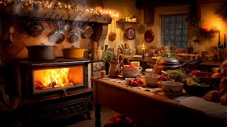 Cozy Wood Stove Ambience  Sounds of a Country Kitchen in Winter  6 Hours [upl. by Joktan]