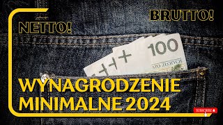 Wynagrodzenie minimalne 2024  stawki netto [upl. by Ruiz730]