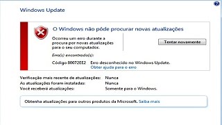 Windows update erro 80072EE2 Correção  SennaTutoriais [upl. by Cattan]