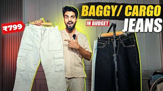 MOST Stylish amp Budget BaggyCargo Jeans Haul Budget Jeans From rs1000 😍 Lakshay Thakur [upl. by Natsirk717]