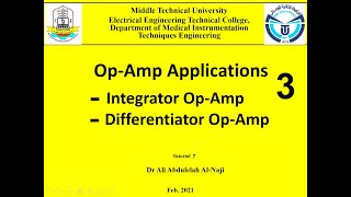 OpAmp Applications Integrator and Differentiator OpAmp [upl. by Rheims]