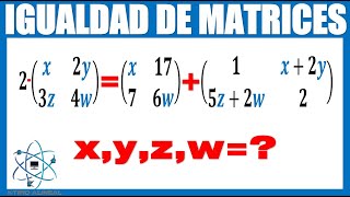 Como aplicar la IGUALDAD de MATRICES [upl. by Nevur]