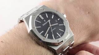 Audemars Piguet Royal Oak BLACK DIAL 15400STOO1220S Luxury Watch Review [upl. by Fred704]