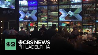 Philadelphia fans celebrate 76ers win Eagles draft pick [upl. by Aliemaj246]