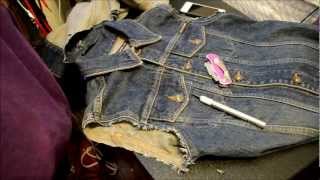 DIY  DENIM JACKET TO VEST QUICKLY [upl. by Ilarin]