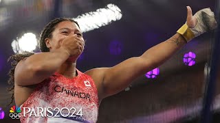 Canadas Rogers USs Echikunwoke top medal podium in women’s hammer  Paris Olympics  NBC Sports [upl. by Uohk]