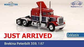 Brekina  187 Just arrived Peterbilt 359 exclusive for ModelCarWorld [upl. by Eisler]