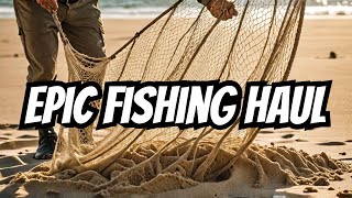 Mindblowing catches using fishing nets Giant sand fleas hogfish and more [upl. by Auohp]