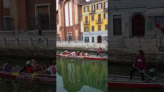 Rowing on the Grand Canal in Milan  Naviglio Grande grandcanal milan naviglimilano [upl. by Anyala]