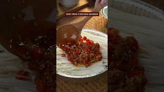 SPICY GLASS NOODLES WITH ENOKI MUSHROOM RECIPE recipe airfryer cooking chinesefood noodles [upl. by Yrrem]