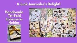 TUTORIAL Handmade Vintage Junk Journal Ephemera Holder  Honey Bees amp Flowers  For Sale [upl. by Malchus221]