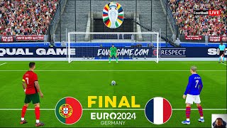 PORTUGAL vs FRANCE  FINAL EURO 2024  Penalty Shootout  Ronaldo vs Mbappe  eFootball PES Gameplay [upl. by Orbadiah]