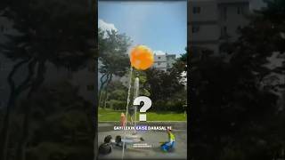 Lifting ball 🏀Bernoullis principle 😱 shorts practical scienceexperiment [upl. by Sarita141]