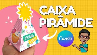 Como fazer CAIXA PIRÂMIDE no Canva  Molde Limpo em PNG Grátis  Tutorial Passo a Passo [upl. by Kapor]