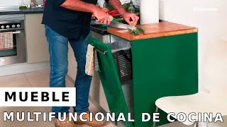 MUEBLE multifuncional para la COCINA  Transformamos un mueble en kit en Bricomania [upl. by Bennir]