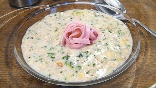 Haferflockensuppe mit Schinken und Kräuter  Rezept Video [upl. by Noeled]