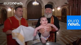 This baptism in Georgia is enough to make your head spin  Orthodox Religion  euronews 🇬🇧 [upl. by Terencio126]