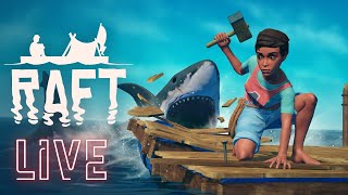 Building the Ultimate Raft Base – Can We Survive 🔴LIVE [upl. by Gelhar]