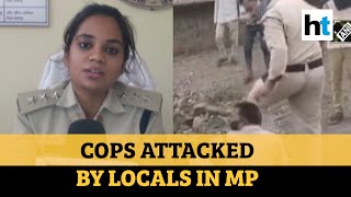 Watch Locals in MP thrash cops with sticks for enforcing lockdown [upl. by Eelyk]