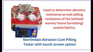 Martindale AbrasionPilling Tester with Touch Screen Option Working Videoamithgarmentservices [upl. by Putnam]