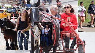 Cruising Down Main Street Appleby Horse Fair Women and Horses on Carriage Cart [upl. by Tania]