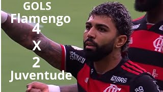 Gols do jogo do Flamengo 4 X 2 Juventude [upl. by Hanala]