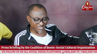 Press briefing by the Coalition of BeninSocial Cultural Organization [upl. by Oiziruam459]