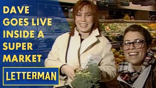 Dave Goes Live Inside A NYC Supermarket  Letterman [upl. by Perr]