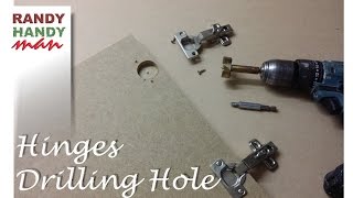 Drilling holes for concealed door hinges Making holes for cupboard hinges [upl. by Virgy]