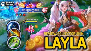 LAYLA COLLCTOR SKIN BUILD LAYLA TERSAKIT 2024 GAMEPLAY MOBILE LEGENDS [upl. by Eneja]