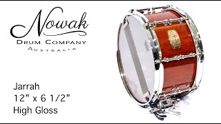 Nowak Jarrah Stave Block Snare 12quot x 6 5quot High Gloss [upl. by Horst]