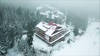 Bulgaria Borovets Resort Rila Mountains Misty morning in the resort and some night skiing [upl. by Sparrow]