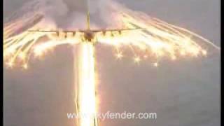 Military Transport AC130 Aircraft releasing Flares [upl. by Romulus]