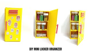 DIY MINI LOCKER ORGANIZER FROM WASTE CARDBOARD How to make mini locker desk organizer at home [upl. by Wernda]