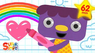 I Like To Draw  More  Children Educational Videos  Super Simple Songs [upl. by Odelle]